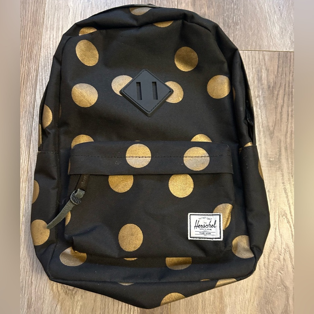 Kids’ Backpack Herschel Supply Co. Heritage Black with Gold Polka Dots